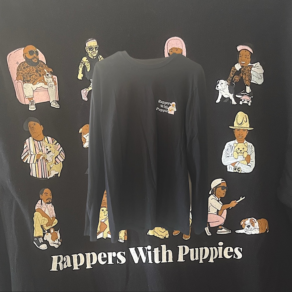Mens Med Long Sleeve Rappers w Puppies shirt